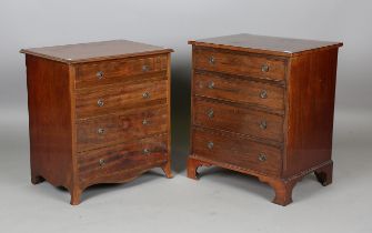 A 20th century George III style mahogany chest of four drawers, height 76cm, width 64cm, depth 49cm,