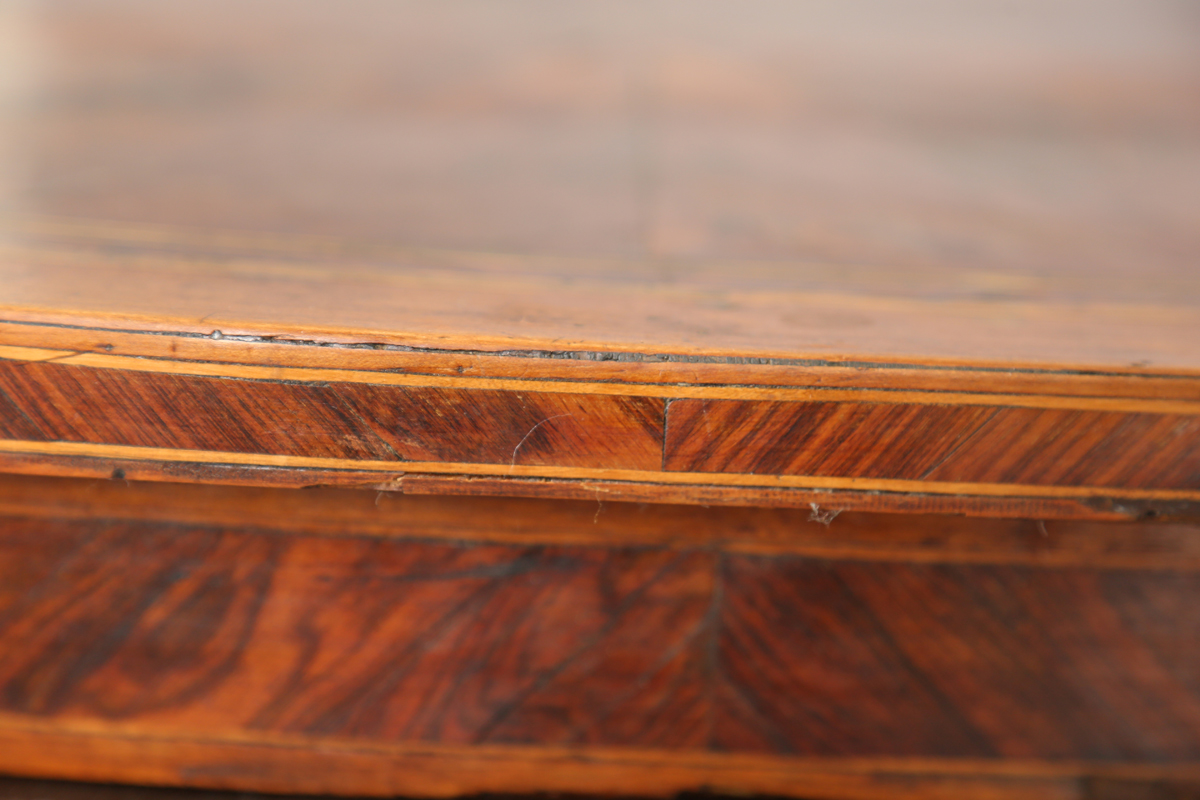 An early 18th century Italian yew and walnut three-drawer serpentine fronted commode with - Image 2 of 23