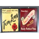 Two mid-20th century polychrome painted tobacco advertising signs, 'Tom Long and 'Sweet Briar', each