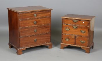 A 20th century George III style mahogany chest of four drawers, height 71cm, width 65cm, depth 44cm,