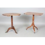 A Regency mahogany tip-top wine table, height 72cm, width 65cm, depth 47cm, together with a