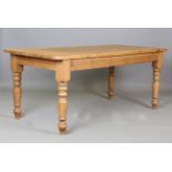 A 20th century pine rectangular kitchen table, height 77cm, length 183cm, depth 87cm.Buyer’s Premium