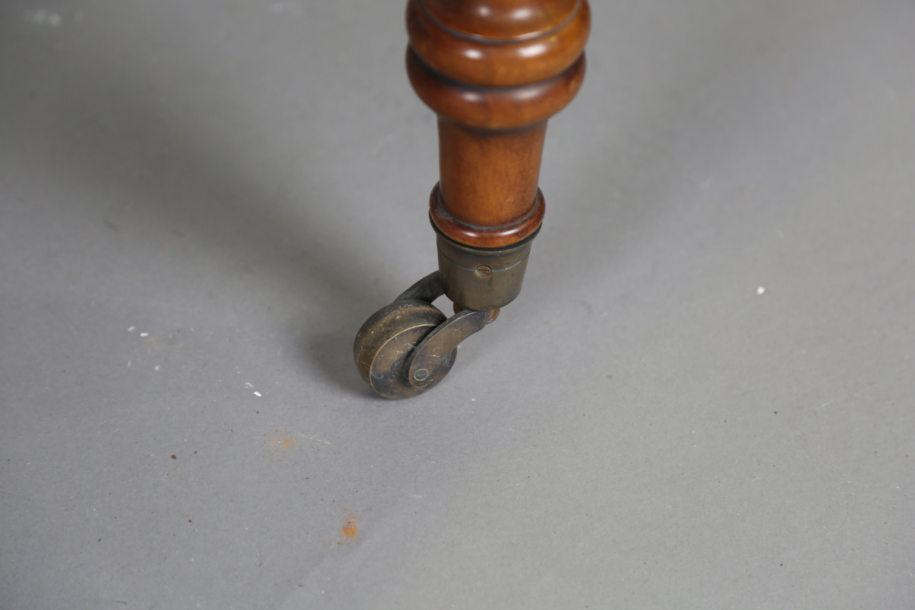 A 20th century Victorian style mahogany writing table, the top inset with gilt-tooled green - Image 5 of 9