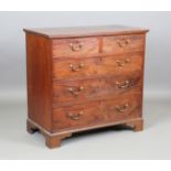 A George III mahogany chest of oak-lined drawers, height 99cm, width 102cm, depth 54cm.Buyer’s