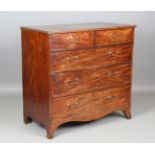 A George III mahogany chest of mahogany-lined drawers, height 106cm, width 111cm, depth 57cm.Buyer’s