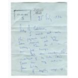 AUTOGRAPH. An autograph letter signed (a.l.s.) by Lord Lucan on 73 Lord's View headed paper dated