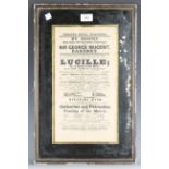 THEATRE, WORTHING. An early Victorian silk playbill for the Theatre Royal, Worthing, dated August