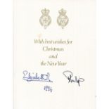 AUTOGRAPHS, QUEEN ELIZABETH II & PRINCE PHILIP. A group of 4 Christmas cards signed in ink by