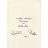AUTOGRAPHS, QUEEN ELIZABETH II & PRINCE PHILIP. A Christmas card signed in ink by Queen Elizabeth