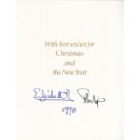 AUTOGRAPHS, QUEEN ELIZABETH II & PRINCE PHILIP. A group of 3 Christmas cards signed in ink by