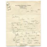 AUTOGRAPH. An autograph letter signed (a.l.s.) by Lord Lucan on 46 Lower Belgrave Street headed