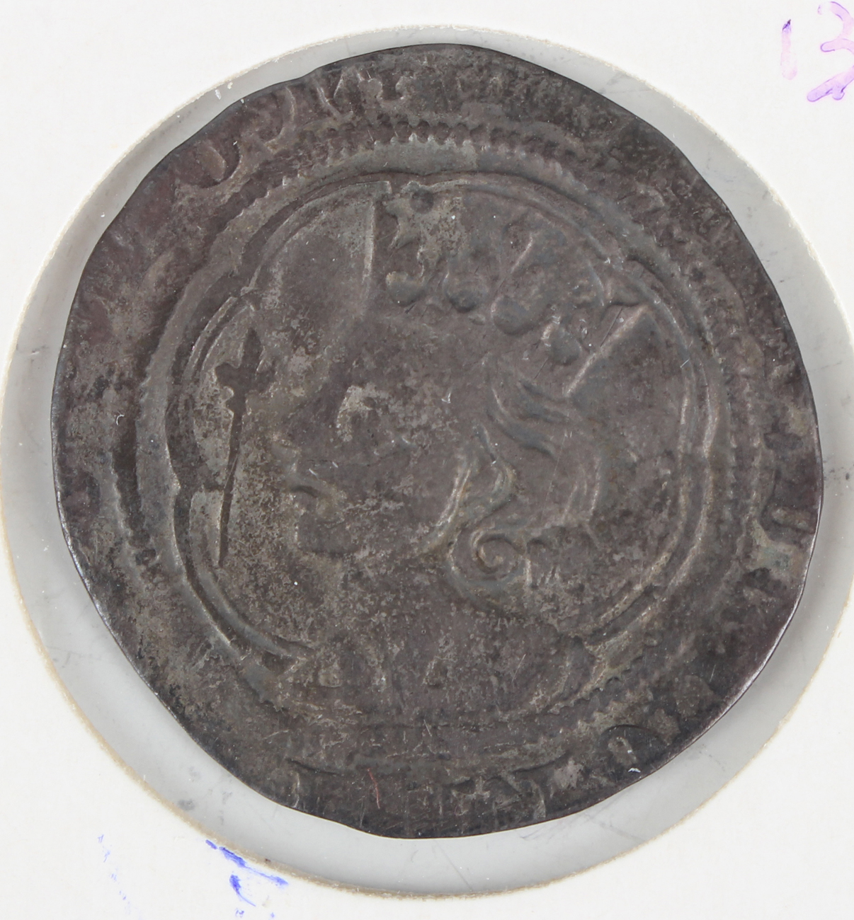 A David II of Scotland hammered silver groat, Edinburgh Mint, a King John hammered silver penny, - Image 7 of 7