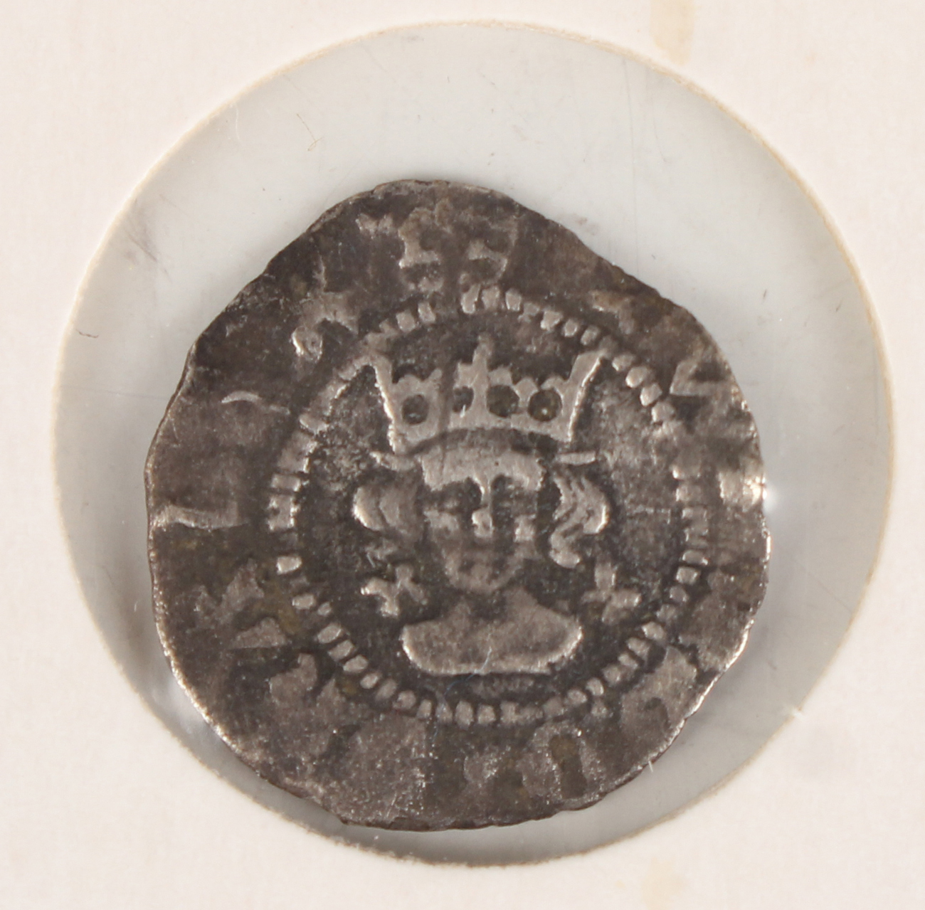 An Edward III groat, London Mint, pre-treaty type, an Edward IV halfpenny, trefoils by neck, - Image 3 of 8