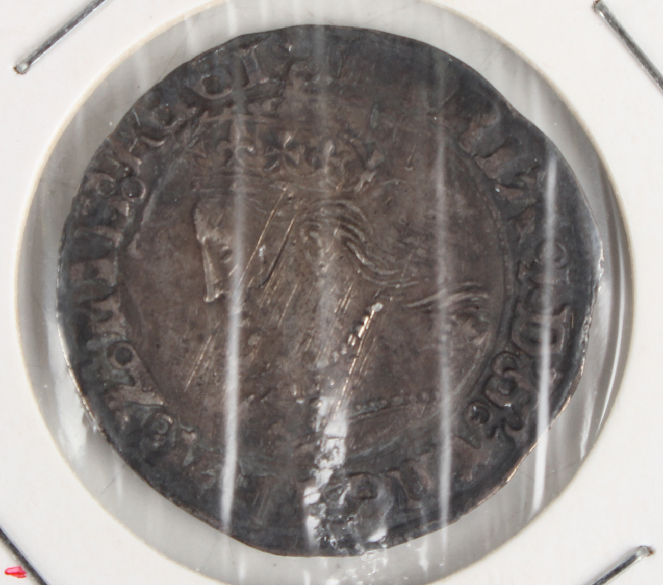 A Philip and Mary hammered shilling 1554, a Philip and Mary groat and three Queen Mary groats. - Image 2 of 8