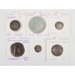 A small group of Elizabeth I hammered silver coinage, comprising a milled issue sixpence 1562, a