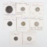 A Netherlands Holland Willem VI one-and-a-half groat, five Hungaria hammered dinars and two other