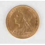 A Victoria Old Head sovereign 1893.Buyer’s Premium 29.4% (including VAT @ 20%) of the hammer