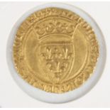 A Charles VI of France gold écu d'or.Buyer’s Premium 29.4% (including VAT @ 20%) of the hammer