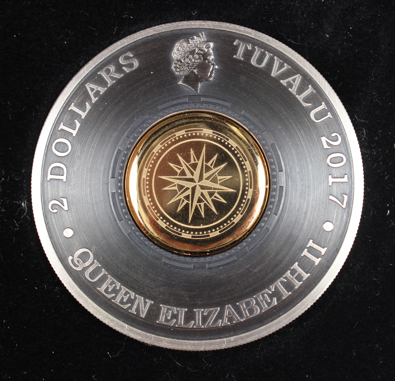 An Australia Perth Mint two-ounce silver novelty compass coin 2017, cased with certificate.Buyer’s - Image 2 of 3