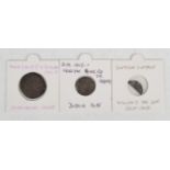 A David II of Scotland hammered silver groat, Edinburgh Mint, a King John hammered silver penny,