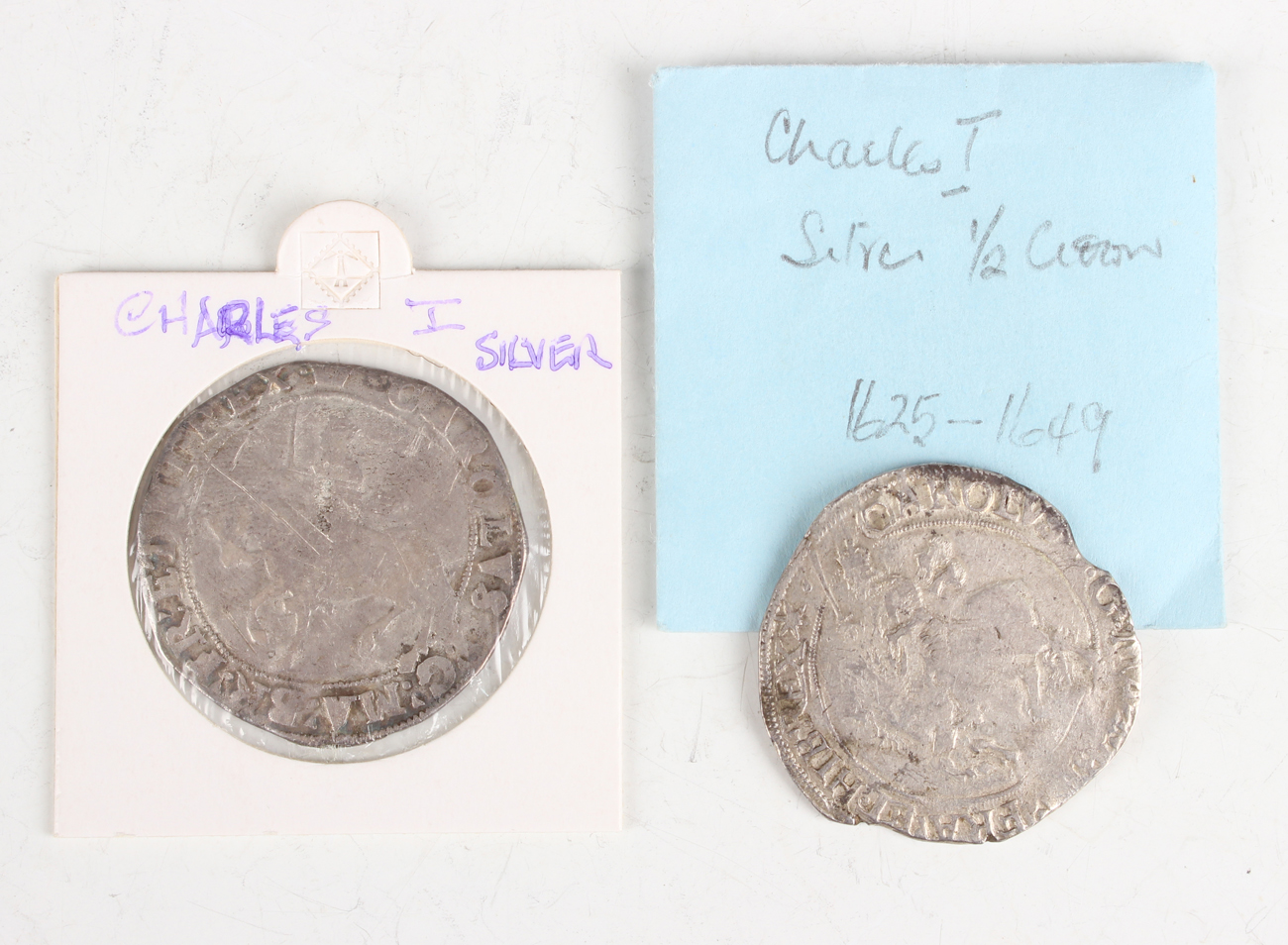 Two Charles I half-crowns, one mintmark star, the other mintmark coronet.Buyer’s Premium 29.4% (