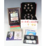 A collection of mainly late 20th century British year-type sets and various other commemorative coin