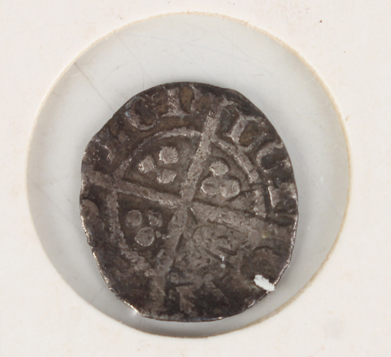 An Edward III groat, London Mint, pre-treaty type, an Edward IV halfpenny, trefoils by neck, - Image 7 of 8