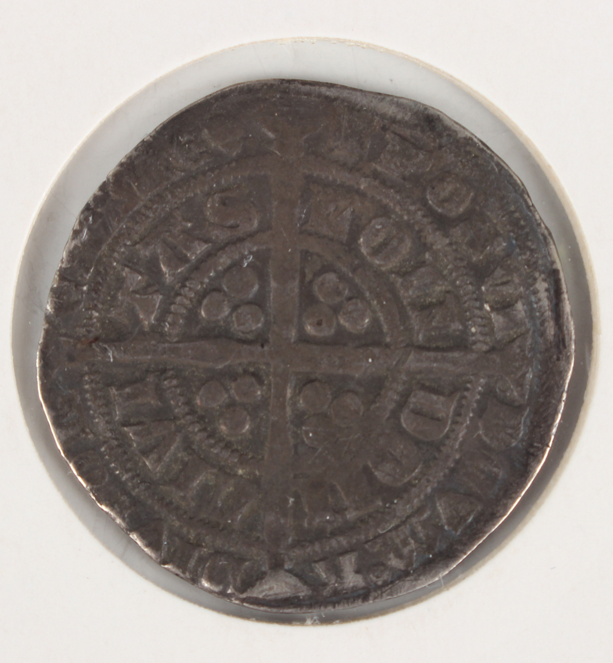 An Edward III groat, London Mint, pre-treaty type, an Edward IV halfpenny, trefoils by neck, - Image 5 of 8