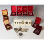 A group of Canadian silver coinage, the majority Elizabeth II, including a Canadian Mint six-coin