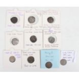A collection of early English hammered long and short cross coinage, including a King John penny,