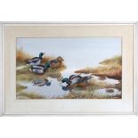 Philip Rickman - 'Mallard' (Five Ducks in a Wetland Landscape), watercolour with gouache, signed and