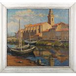 Joseph Milner Kite - Caronte Canal with the Église Saint-Geniès, Martigues, France, early 20th