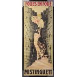 Paul Seltenhammer - 'Folies en Folie, Mistinguett' (Poster for the Folies-Bergère), lithograph in