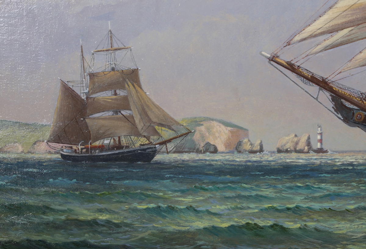 Stanley Francis Smitheman - 'The Sagres II, near the Needles, Isle of Wight, with the Lars Soren', - Image 3 of 5