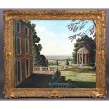 R.R., British School - 'From the Terrace', mid-20th century oil on canvas, signed with initials