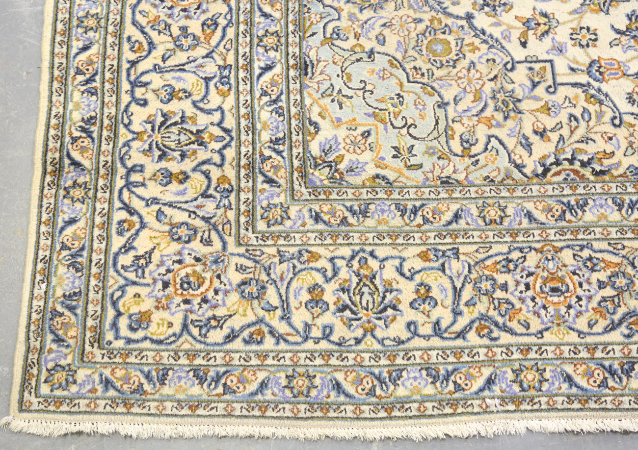 A Kashan carpet, Central Persia, mid/late 20th century, the ivory field with a shaped medallion, - Image 3 of 9