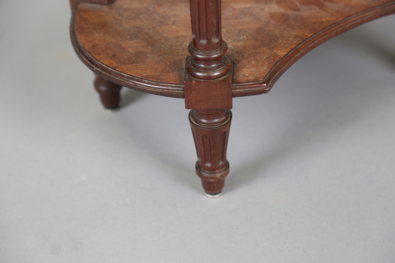 An early 20th century French parquetry kingwood oval bedside cabinet with gilt metal mounts and - Image 5 of 11