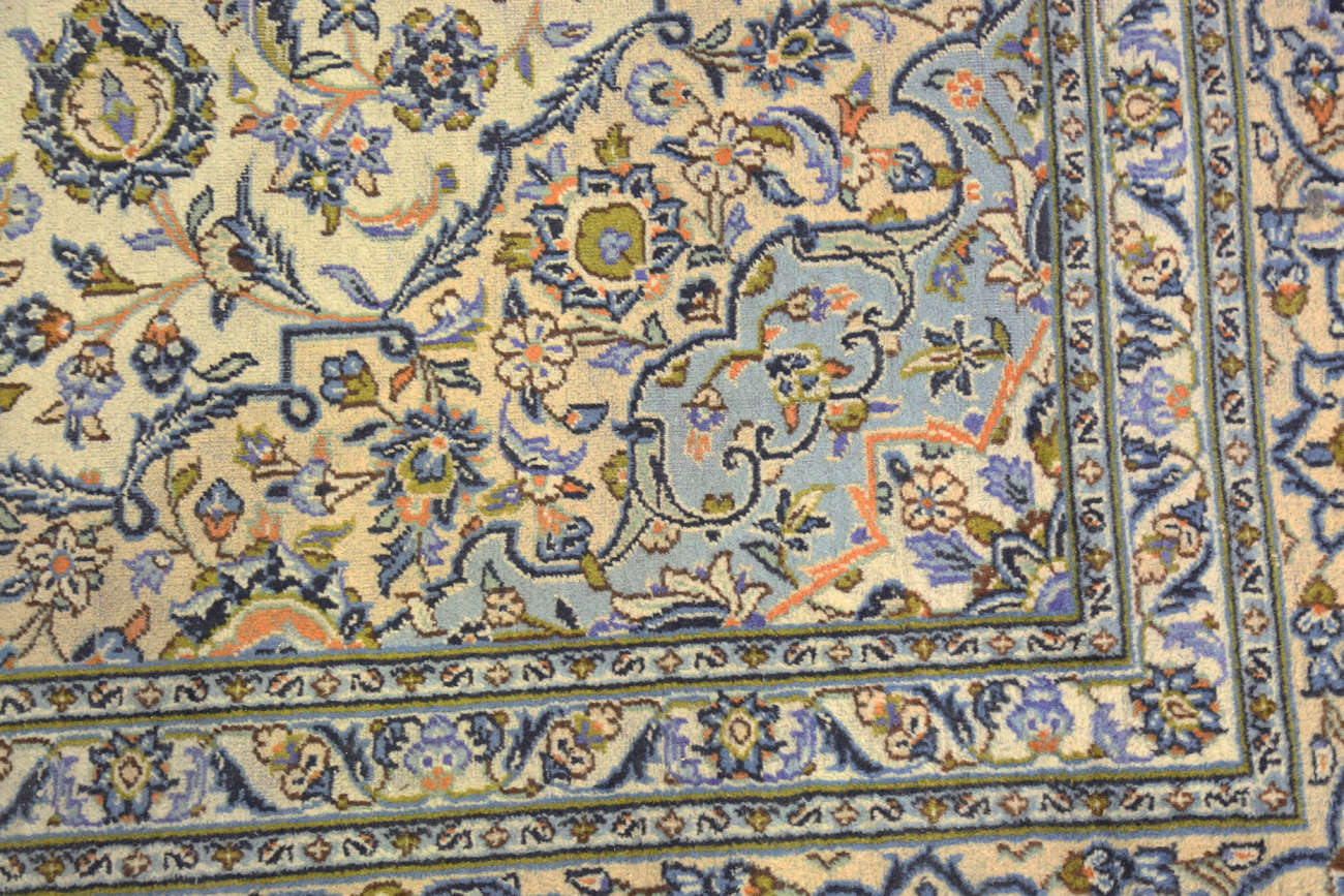 A Kashan carpet, Central Persia, mid/late 20th century, the ivory field with a shaped medallion, - Image 8 of 9