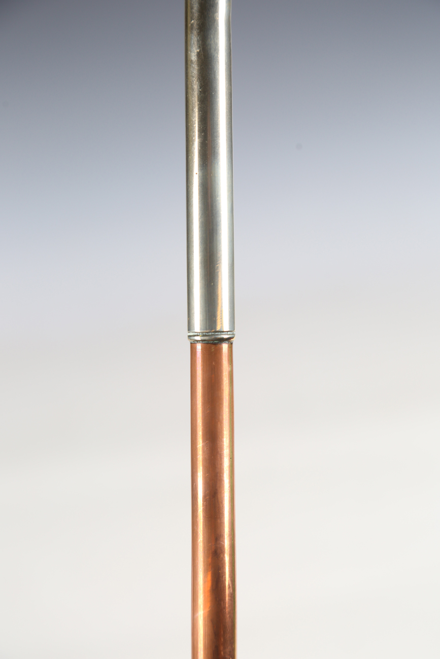 A collection of copper and brass wares, comprising a late 19th century copper hunting horn, length - Image 3 of 15