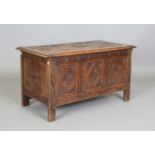 A 20th century carved oak coffer, height 50cm, width 92cm, depth 47cm.Buyer’s Premium 29.4% (