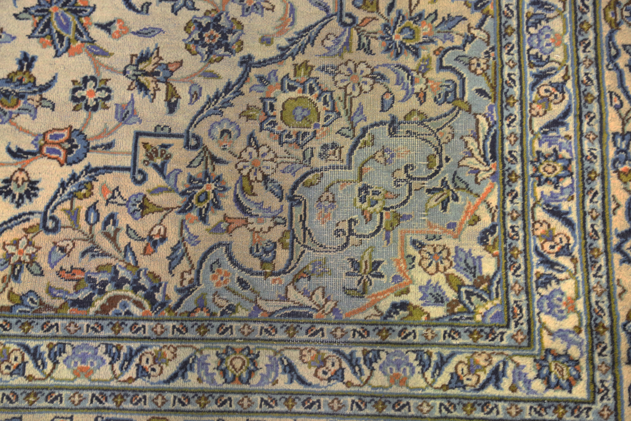 A Kashan carpet, Central Persia, mid/late 20th century, the ivory field with a shaped medallion, - Image 7 of 9