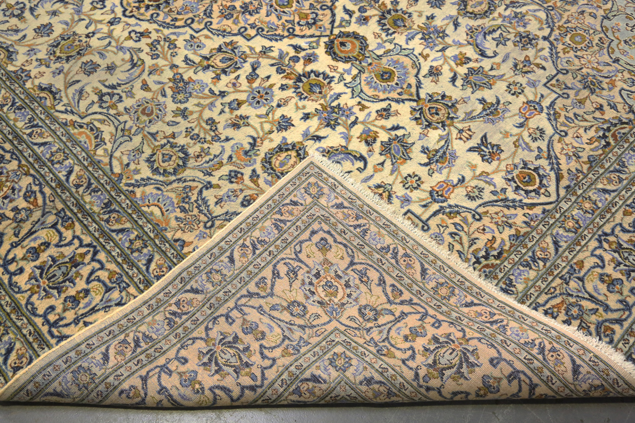 A Kashan carpet, Central Persia, mid/late 20th century, the ivory field with a shaped medallion, - Image 2 of 9