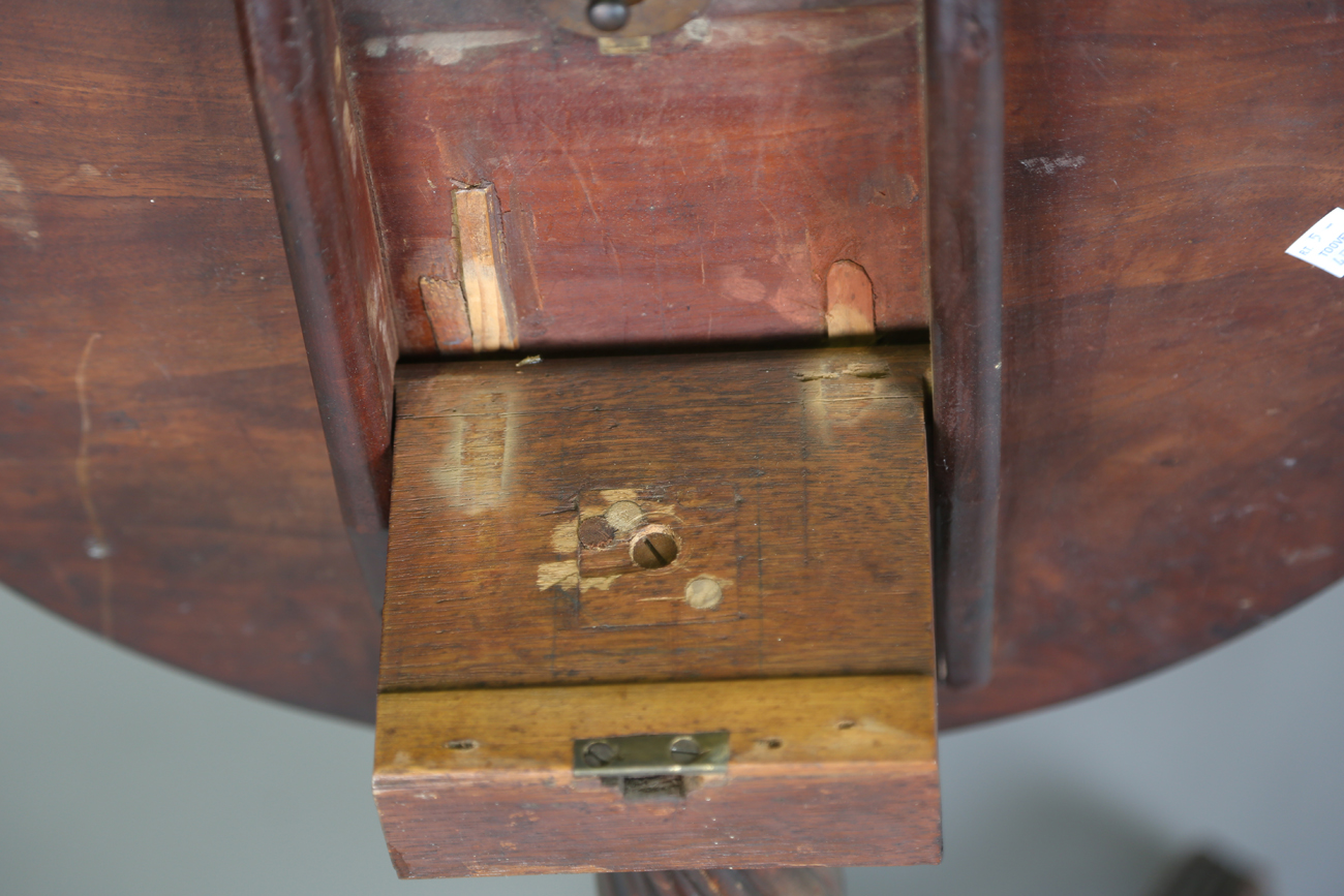 A Regency style mahogany circular tip-top wine table, on tripod legs, height 71cm, diameter 45cm. - Image 2 of 9