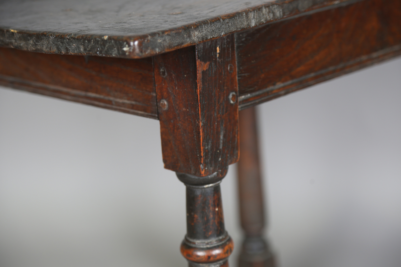 A 17th century oak bible box, the hinged sloping lid enclosing three drawers, width 53cm, depth - Image 4 of 13