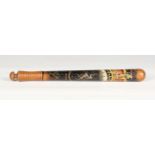A 19th century turned boxwood police truncheon, detailed 'KENT' with stallion emblem and gilt crown,