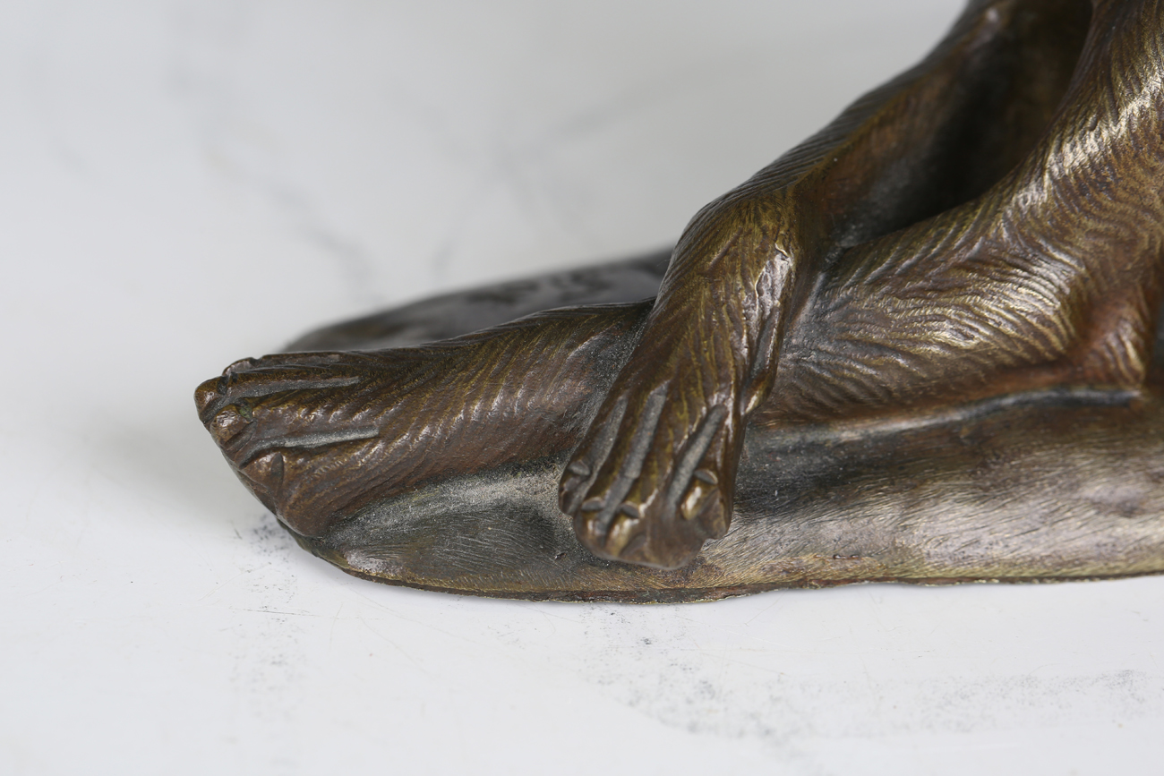 Maximilien-Louis Fiot - an early 20th century French patinated bronze model of an Alsatian, - Image 9 of 10