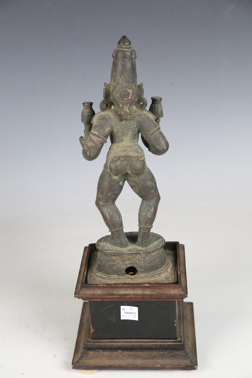 A 19th century Indian bronze model of a figure on horseback, the figure hinged, height 25cm, - Image 9 of 14
