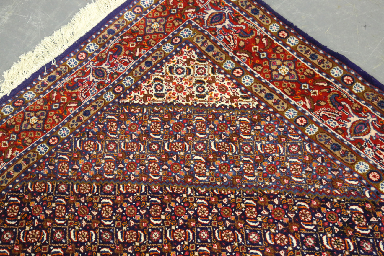 A Senneh carpet, North-west Persia, late 20th century, the blue field and ivory medallion - Image 8 of 9