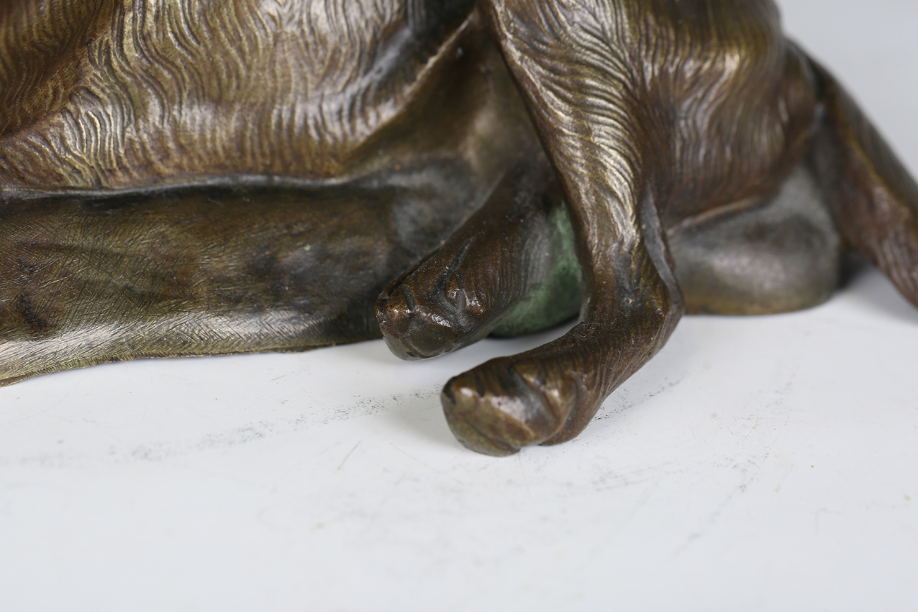 Maximilien-Louis Fiot - an early 20th century French patinated bronze model of an Alsatian, - Image 8 of 10