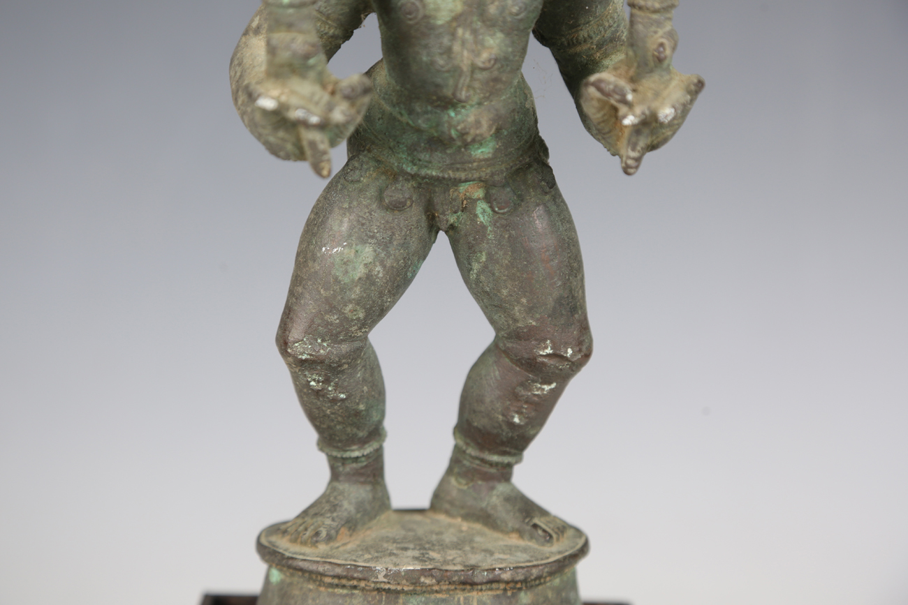 A 19th century Indian bronze model of a figure on horseback, the figure hinged, height 25cm, - Image 12 of 14